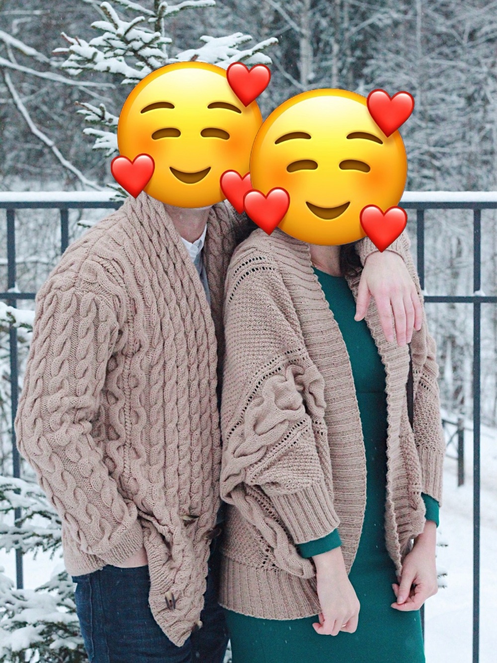 2 hand made Chunky Taupe Cable Knit Cardigans Sweater